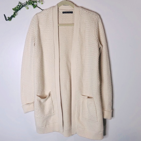 Abercrombie Fitch Cream Long Cardigan 